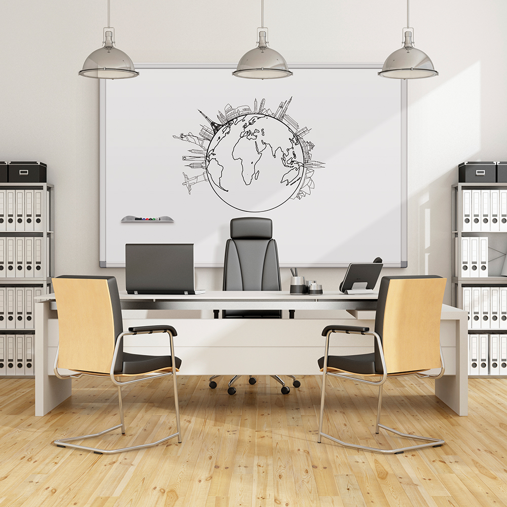 Black and white contemporary office - 3D Rendering
